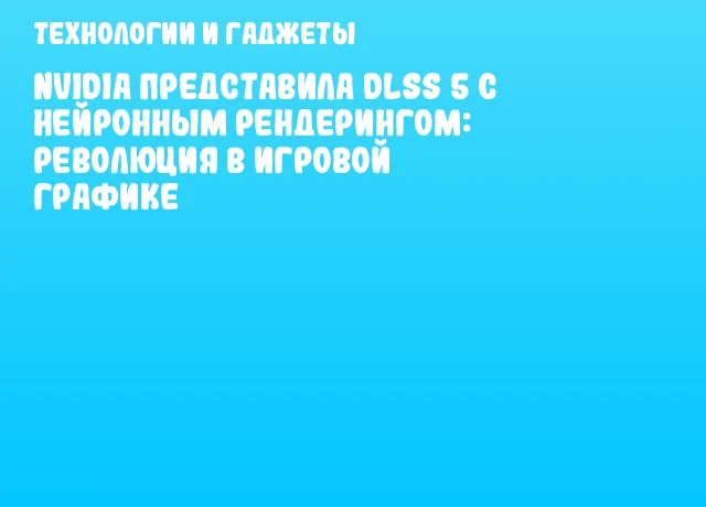 NVIDIA представила DLSS 5 с нейронным рендерингом: революция в игровой графике
