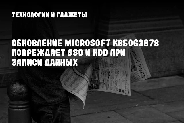 Обновление Microsoft KB5063878 повреждает SSD и HDD при записи данных