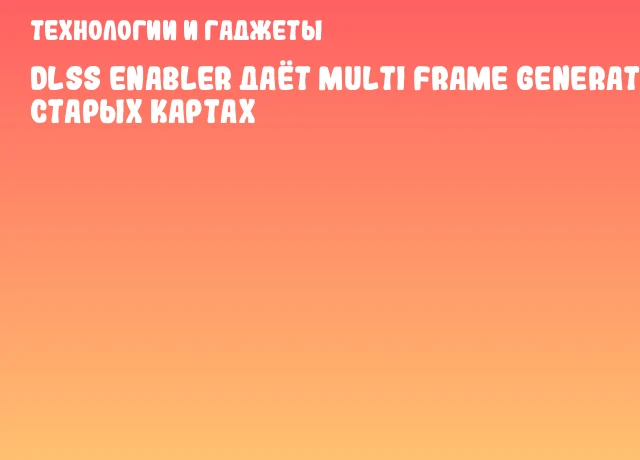 DLSS Enabler даёт Multi Frame Generation на старых картах