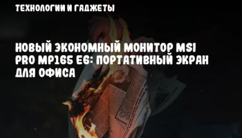 Новый экономный монитор MSI PRO MP165 E6: портативный экран для офиса