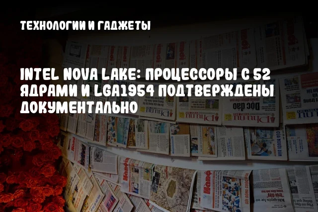 Intel Nova Lake: процессоры с 52 ядрами и LGA1954 подтверждены документально Intel Nova Lake: процессоры с 52 ядрами и LGA1954 подтверждены документально