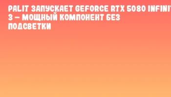 Palit запускает GeForce RTX 5080 Infinity 3 &ndash; мощный компонент без подсветки