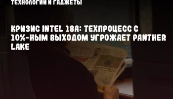 Кризис Intel 18A: Техпроцесс с 10%-ным выходом угрожает Panther Lake