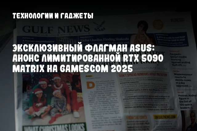 Эксклюзивный флагман ASUS: анонс лимитированной RTX 5090 Matrix на Gamescom 2025