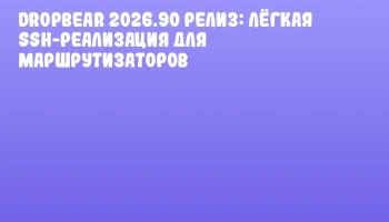 Dropbear 2026.90 релиз: лёгкая SSH-реализация для маршрутизаторов