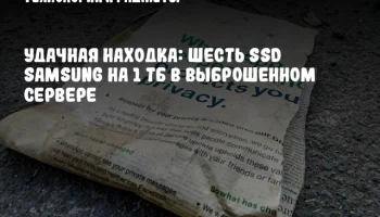 Удачная находка: шесть SSD Samsung на 1 ТБ в выброшенном сервере