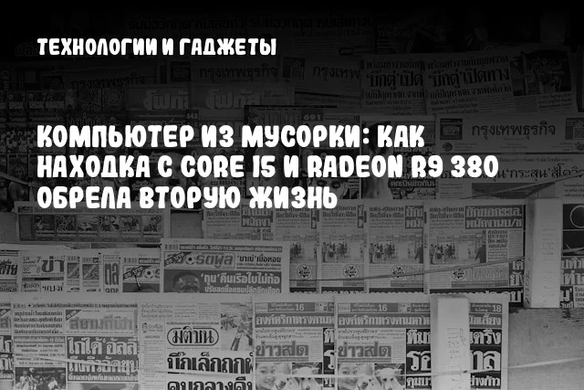 Компьютер из мусорки: Как находка с Core i5 и Radeon R9 380 обрела вторую жизнь Компьютер из мусорки: Как находка с Core i5 и Radeon R9 380 обрела вторую жизнь