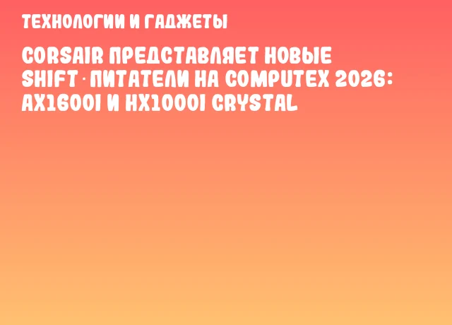 CORSAIR представляет новые SHIFT‑питатели на COMPUTEX 2026: AX1600i и HX1000i Crystal