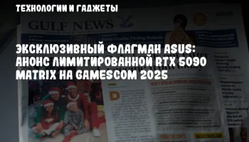 Эксклюзивный флагман ASUS: анонс лимитированной RTX 5090 Matrix на Gamescom 2025