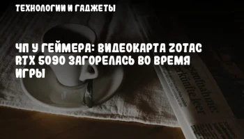 ЧП у геймера: Видеокарта ZOTAC RTX 5090 загорелась во время игры