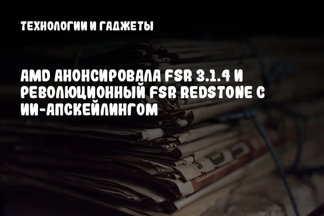 AMD анонсировала FSR 3.1.4 и революционный FSR Redstone с ИИ-апскейлингом AMD анонсировала FSR 3.1.4 и революционный FSR Redstone с ИИ-апскейлингом