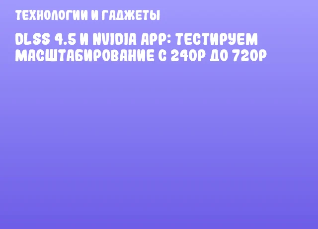 DLSS 4.5 и NVIDIA App: тестируем масштабирование с 240p до 720p