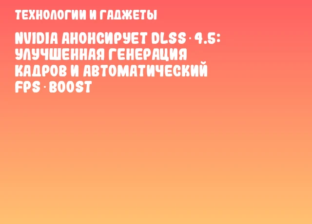 NVIDIA анонсирует DLSS 4.5: улучшенная генерация кадров и автоматический FPS‑boost