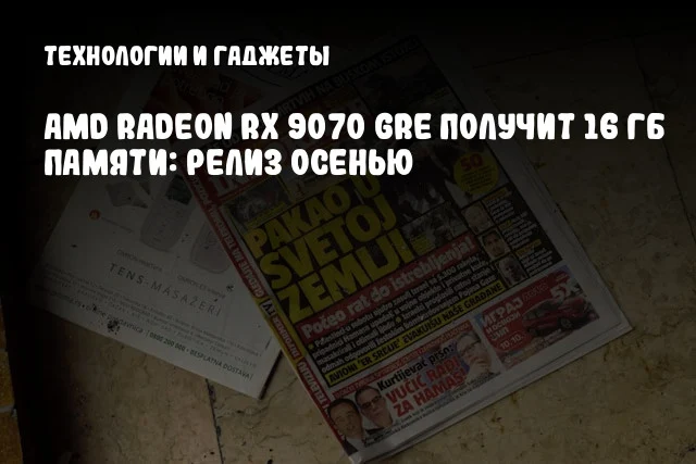 AMD Radeon RX 9070 GRE получит 16 ГБ памяти: релиз осенью