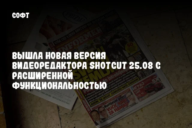 Вышла новая версия видеоредактора Shotcut 25.08 с расширенной функциональностью Вышла новая версия видеоредактора Shotcut 25.08 с расширенной функциональностью