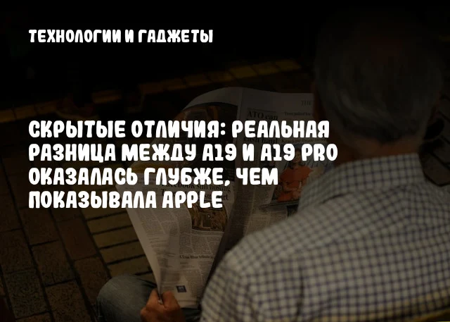 Скрытые отличия: Реальная разница между A19 и A19 Pro оказалась глубже, чем показывала Apple Скрытые отличия: Реальная разница между A19 и A19 Pro оказалась глубже, чем показывала Apple
