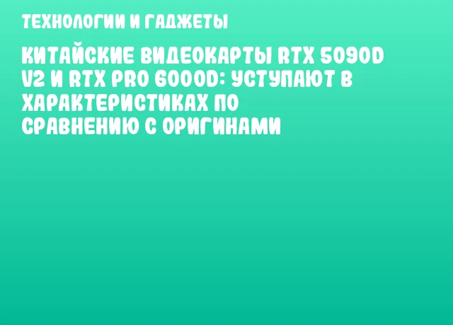 Китайские видеокарты RTX 5090D V2 и RTX PRO 6000D: уступают в характеристиках по сравнению с оригинами Китайские видеокарты RTX 5090D V2 и RTX PRO 6000D: уступают в характеристиках по сравнению с оригинами