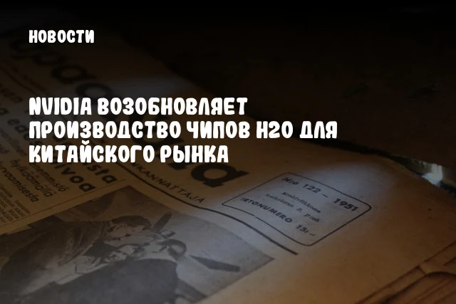 NVIDIA возобновляет производство чипов H20 для китайского рынка NVIDIA возобновляет производство чипов H20 для китайского рынка
