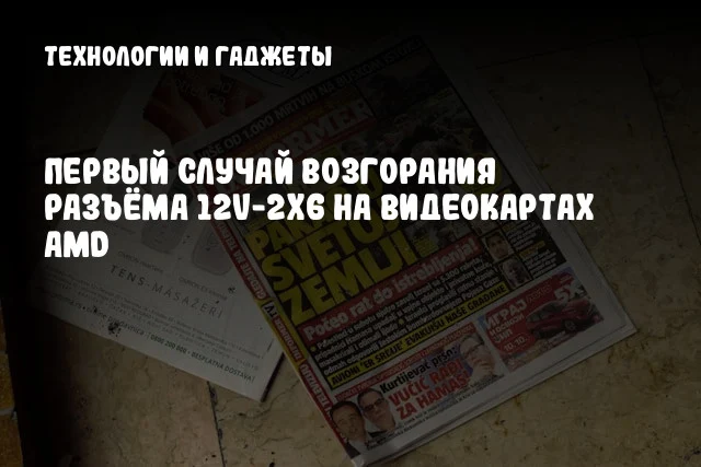 Первый случай возгорания разъёма 12V-2x6 на видеокартах AMD Первый случай возгорания разъёма 12V-2x6 на видеокартах AMD