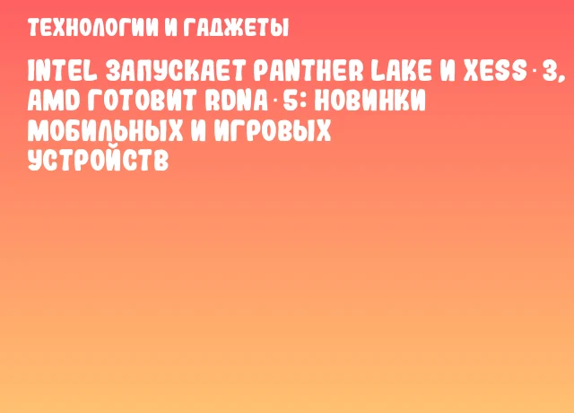 Intel запускает Panther Lake и XeSS 3, AMD готовит RDNA 5: новинки мобильных и игровых устройств Intel запускает Panther Lake и XeSS 3, AMD готовит RDNA 5: новинки мобильных и игровых устройств