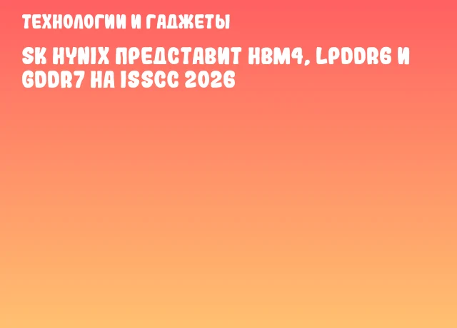 SK hynix представит HBM4, LPDDR6 и GDDR7 на ISSCC 2026