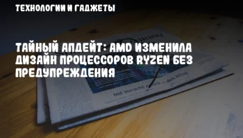 Тайный апдейт: AMD изменила дизайн процессоров Ryzen без предупреждения