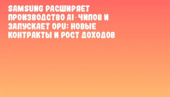Samsung расширяет производство AI‑чипов и запускает OPU: новые контракты и рост доходов