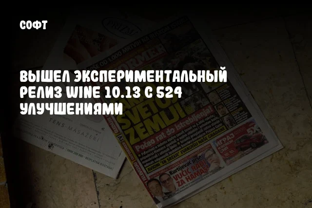 Вышел экспериментальный релиз Wine 10.13 с 524 улучшениями Вышел экспериментальный релиз Wine 10.13 с 524 улучшениями