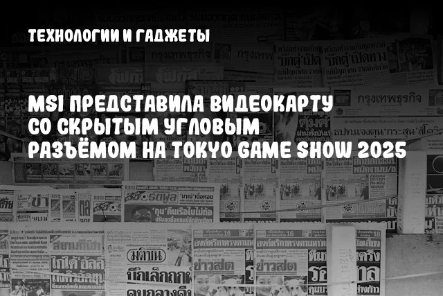 MSI представила видеокарту со скрытым угловым разъёмом на Tokyo Game Show 2025 MSI представила видеокарту со скрытым угловым разъёмом на Tokyo Game Show 2025