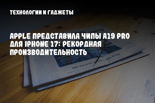 Apple представила чипы A19 Pro для iPhone 17: рекордная производительность
