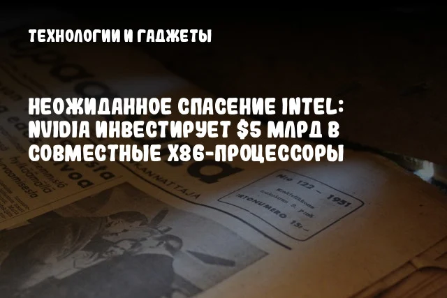 Неожиданное спасение Intel: NVIDIA инвестирует $5 млрд в совместные x86-процессоры Неожиданное спасение Intel: NVIDIA инвестирует $5 млрд в совместные x86-процессоры