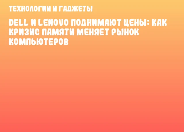 Dell и Lenovo поднимают цены: как кризис памяти меняет рынок компьютеров
