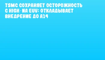 TSMC сохраняет осторожность с High‑NA EUV: откладывает внедрение до A14