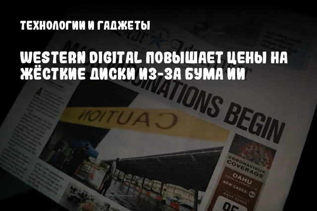 Western Digital повышает цены на жёсткие диски из-за бума ИИ