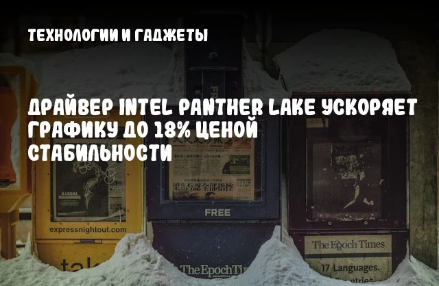 Драйвер Intel Panther Lake ускоряет графику до 18% ценой стабильности Драйвер Intel Panther Lake ускоряет графику до 18% ценой стабильности