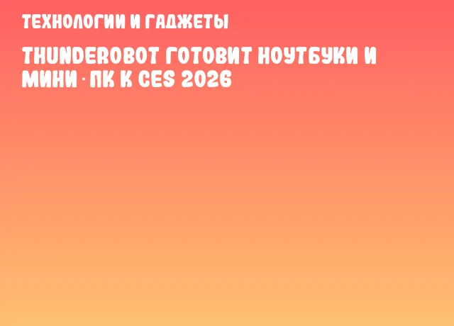THUNDEROBOT готовит ноутбуки и мини‑ПК к CES 2026
