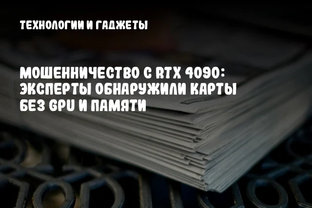 Мошенничество с RTX 4090: Эксперты обнаружили карты без GPU и памяти Мошенничество с RTX 4090: Эксперты обнаружили карты без GPU и памяти