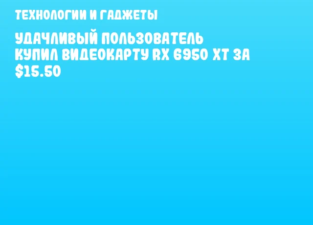 Удачливый пользователь купил видеокарту RX 6950 XT за $15.50