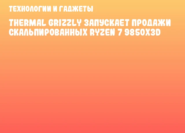 Thermal Grizzly запускает продажи скальпированных Ryzen 7 9850X3D