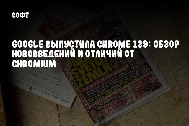 Google выпустила Chrome 139: Обзор нововведений и отличий от Chromium Google выпустила Chrome 139: Обзор нововведений и отличий от Chromium