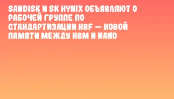 SanDisk и SK hynix объявляют о рабочей группе по стандартизации HBF &mdash; новой памяти между HBM и NAND