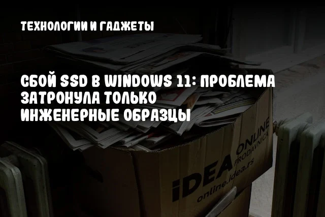 Сбой SSD в Windows 11: проблема затронула только инженерные образцы Сбой SSD в Windows 11: проблема затронула только инженерные образцы