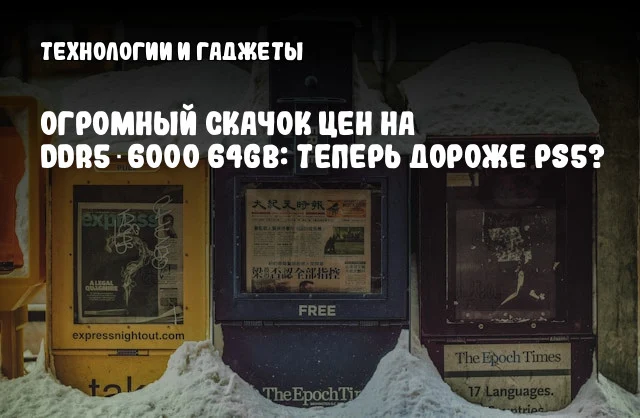 Огромный скачок цен на DDR5‑6000 64GB: теперь дороже PS5?